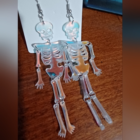 Skeleton Dangling Earrings- Iridesent - Picture 6 of 10